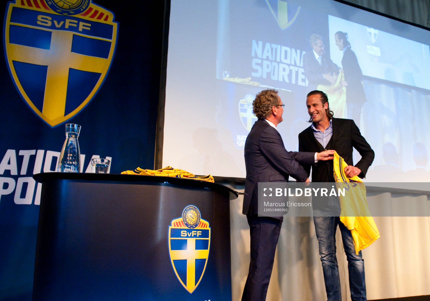  Presskonferens, presentation av EM-truppen. Erik Hamrén, förbundskapten och Jonas Olsson
