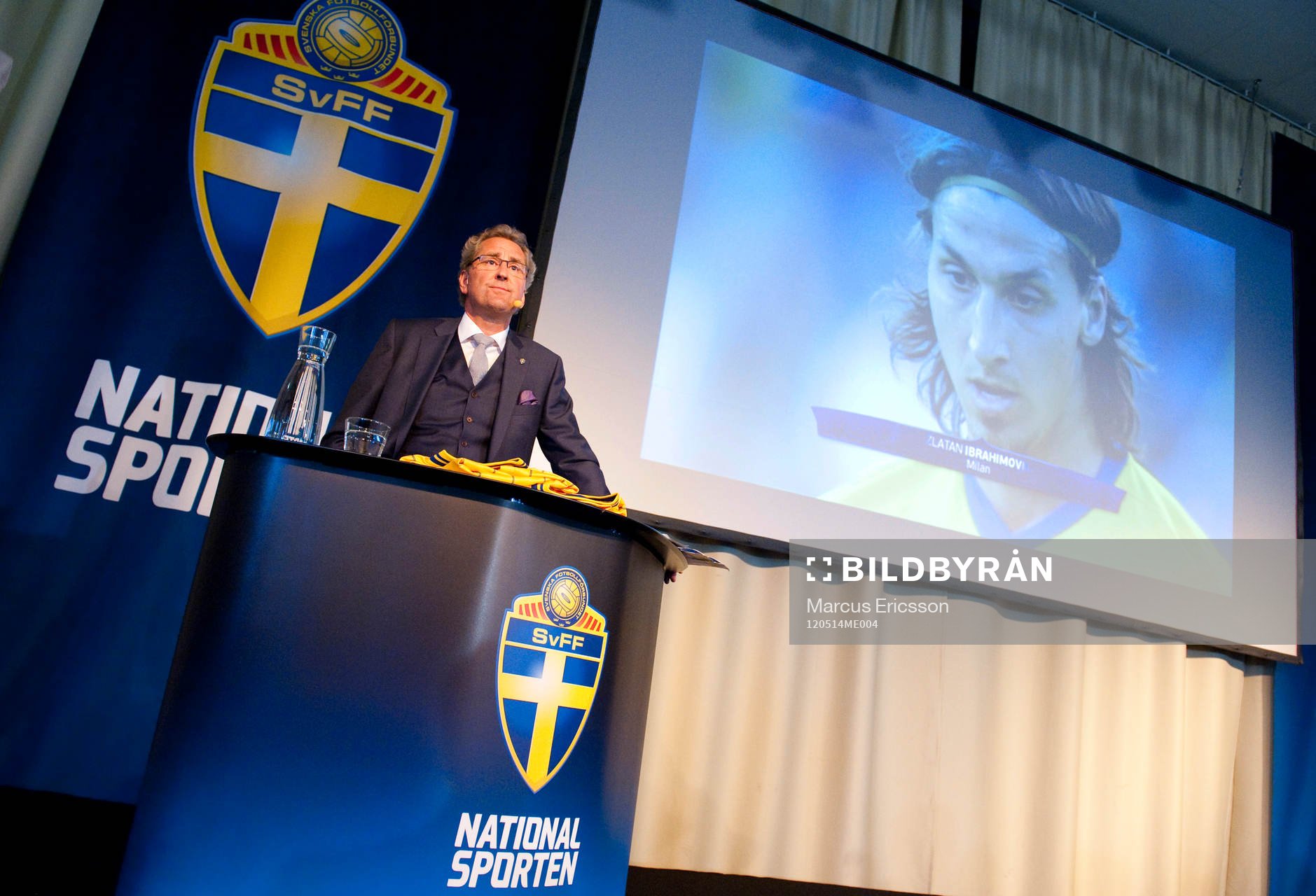Presskonferens, presentation av EM-truppen. Erik Hamrén,