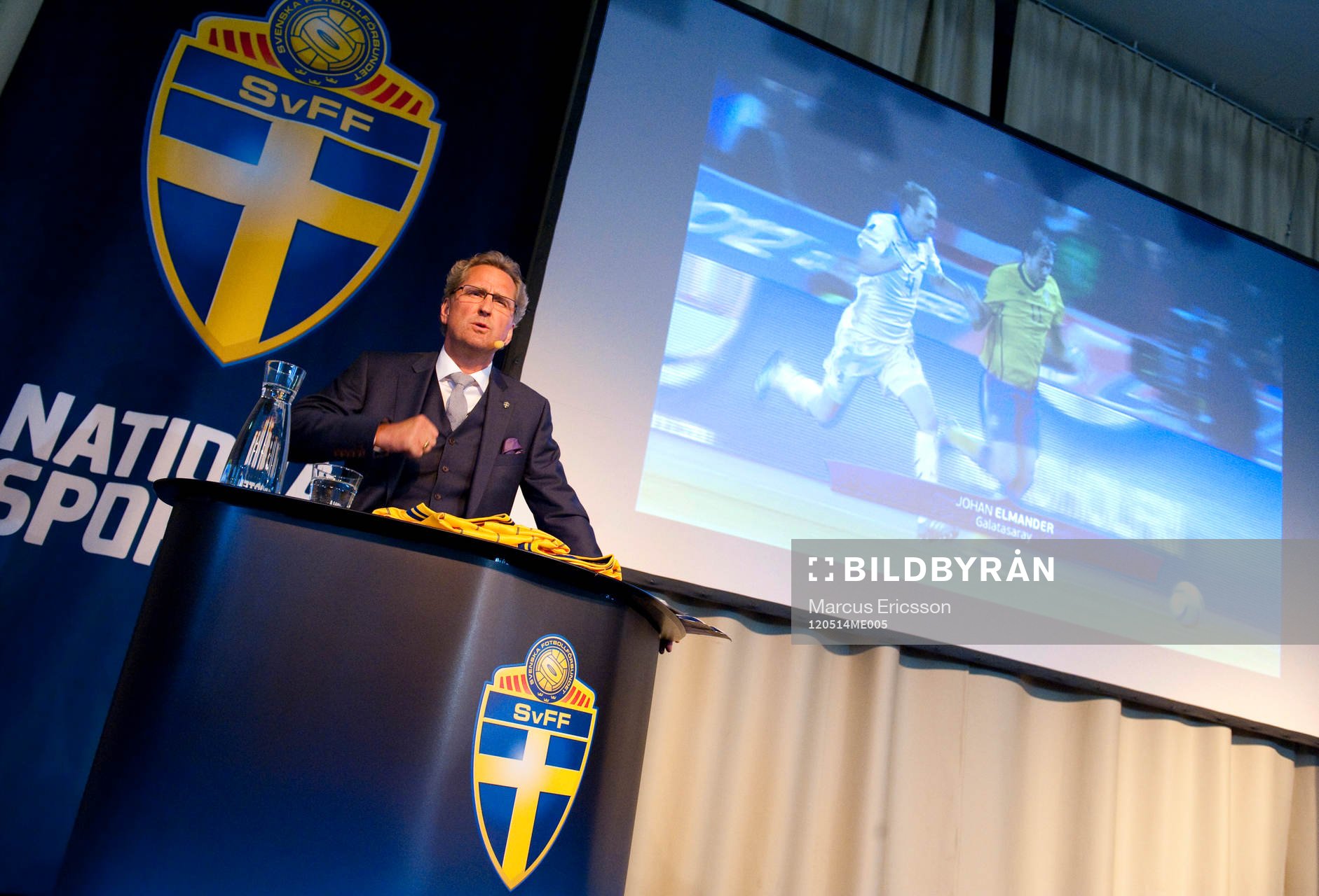 Presskonferens, presentation av EM-truppen. Erik Hamrén,
