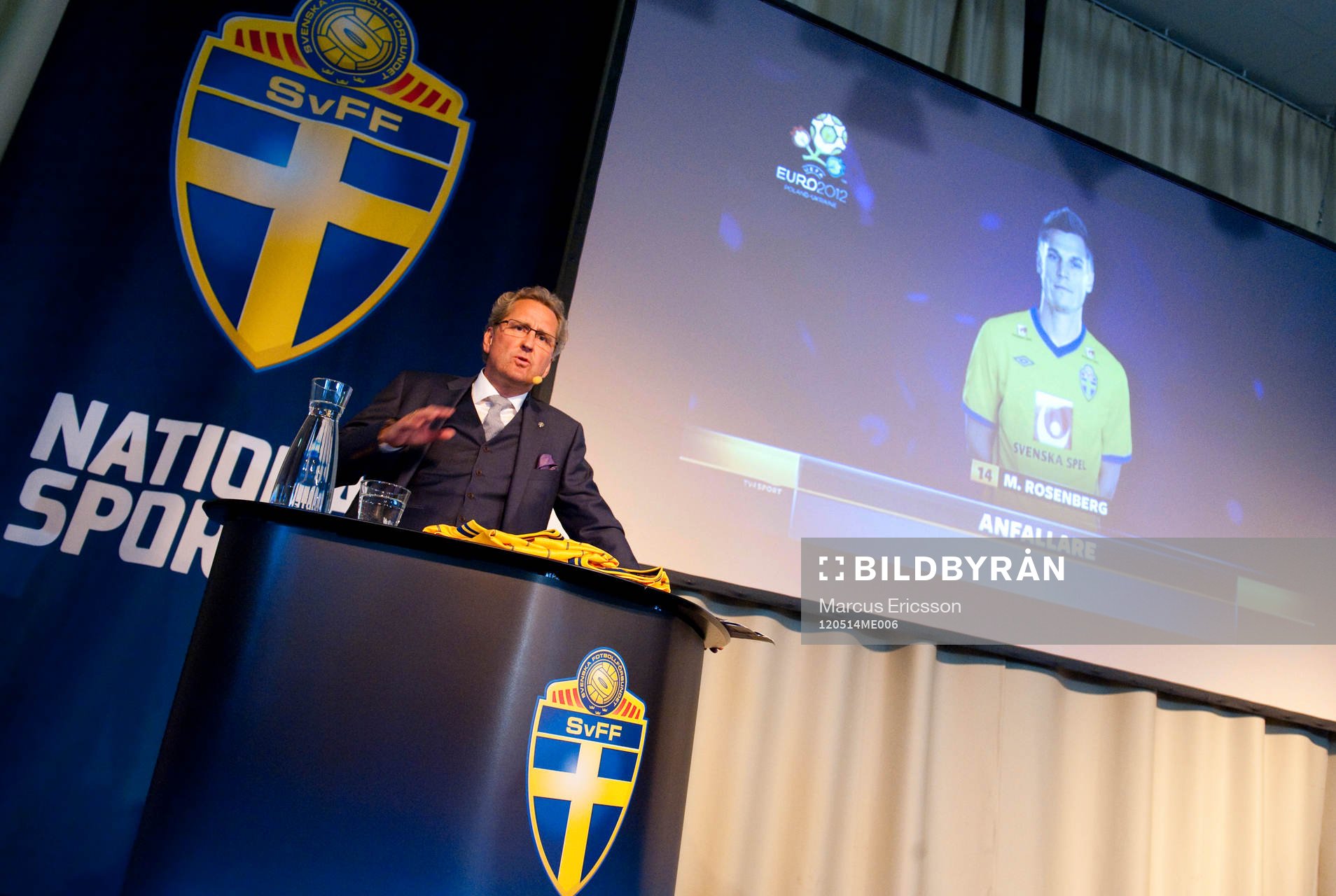 Presskonferens, presentation av EM-truppen. Erik Hamrén,