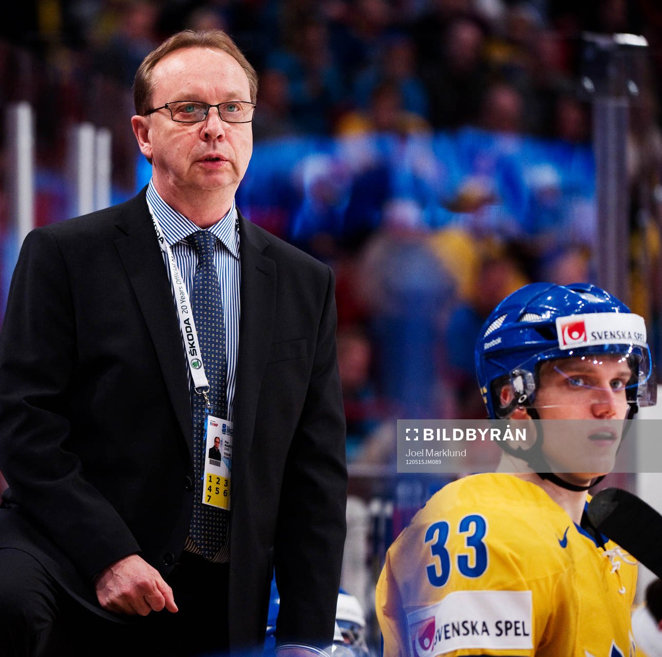 Pär Mårts, förbundskapten, och Jakob Silfverberg, Sverige