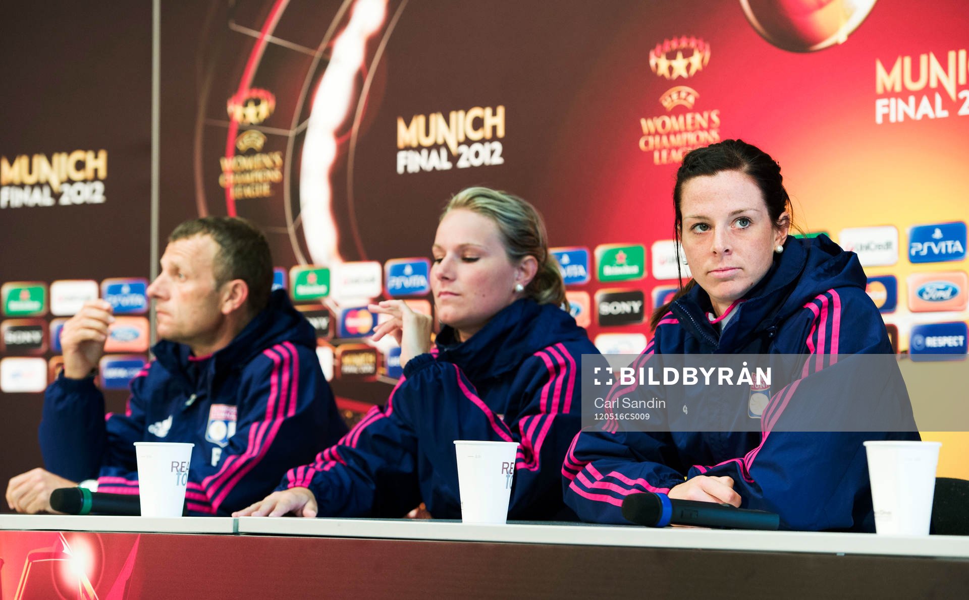 Patrice Lair, tränare, Amadine Henry, Lotta Schelin,