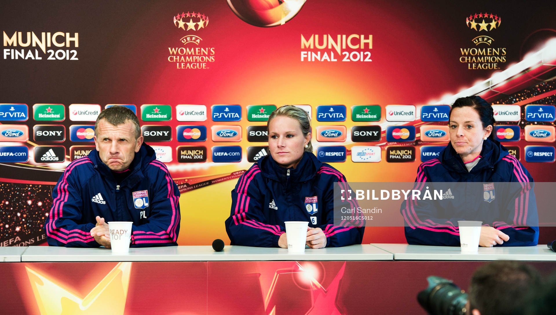 Patrice Lair, tränare, Amadine Henry, Lotta Schelin,