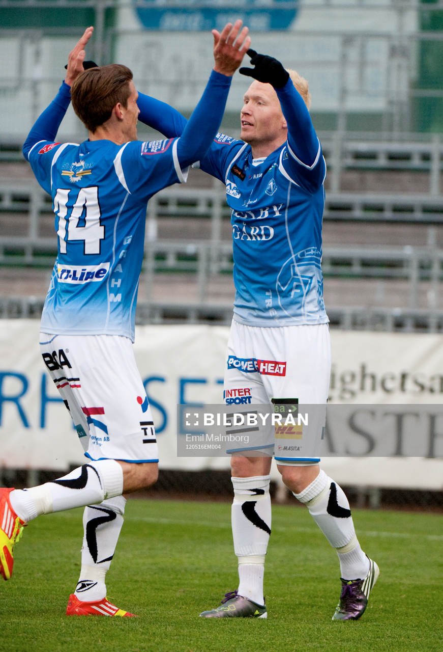 Mattias Adelstam, Trelleborg gör 1-0. Jubel