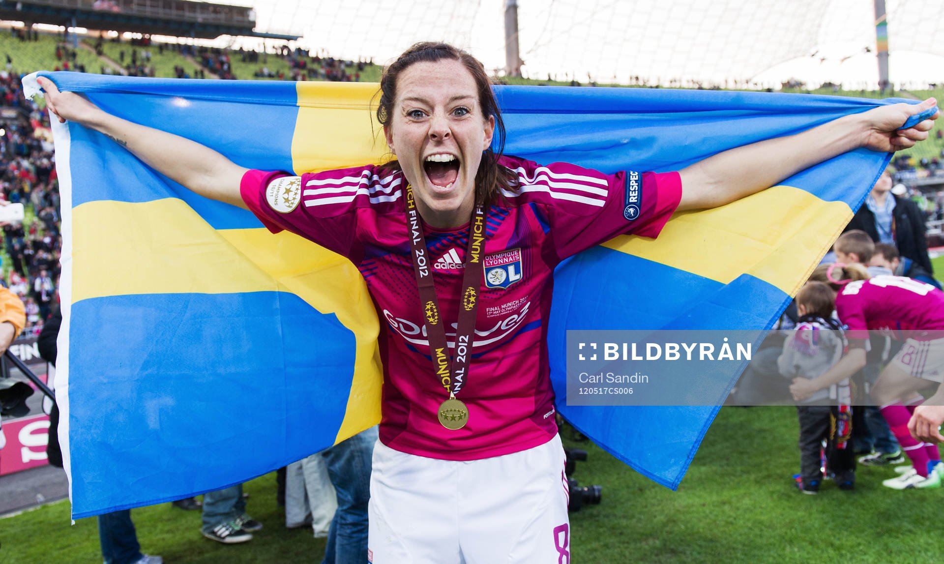 Lotta Schelin, Olympique Lyonnais, jubel, glädje