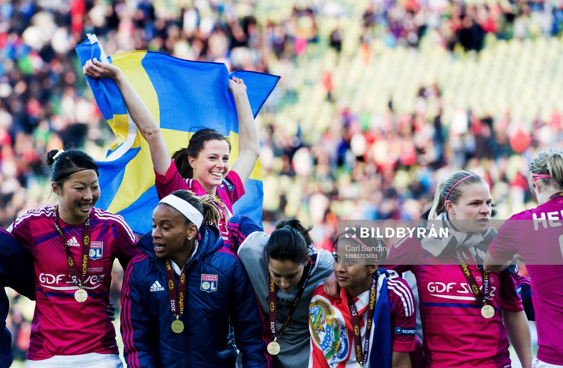 Lotta Schelin, Olympique Lyonnais, jubel, glädje