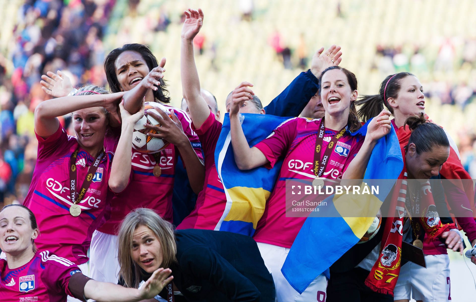 Lotta Schelin, Olympique Lyonnais, jubel, glädje