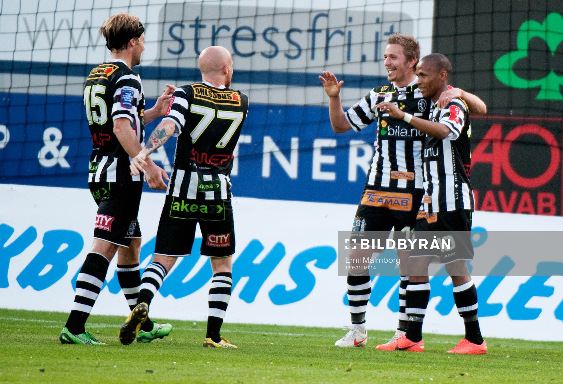 Fredrik Olsson, Landskrona, gör 4-1. Jubel