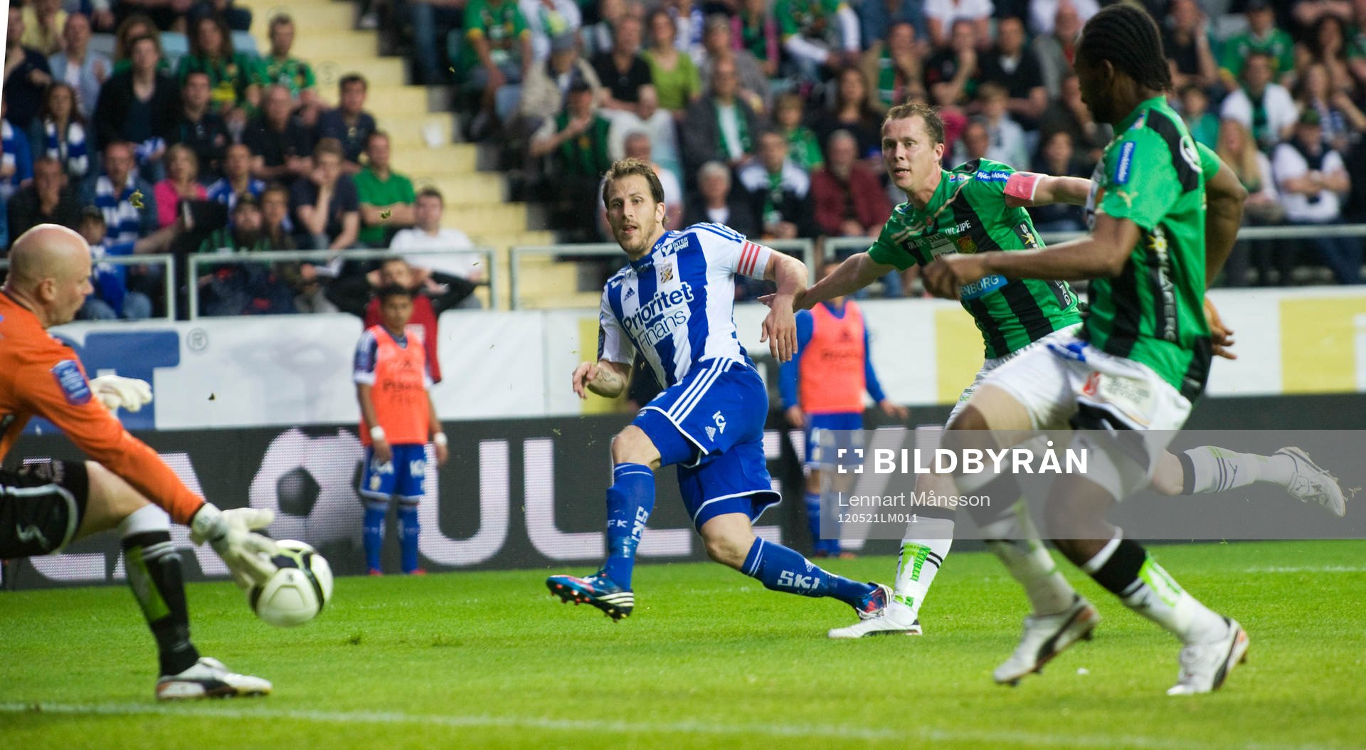 1-1 Tobias Hysén, IFK Göteborg, som överlistar Henri