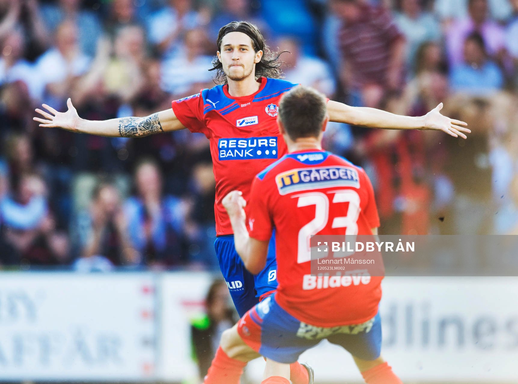 1-0, Daniel Nordmark, Helsingborg jubel med Erik Wahlstedt