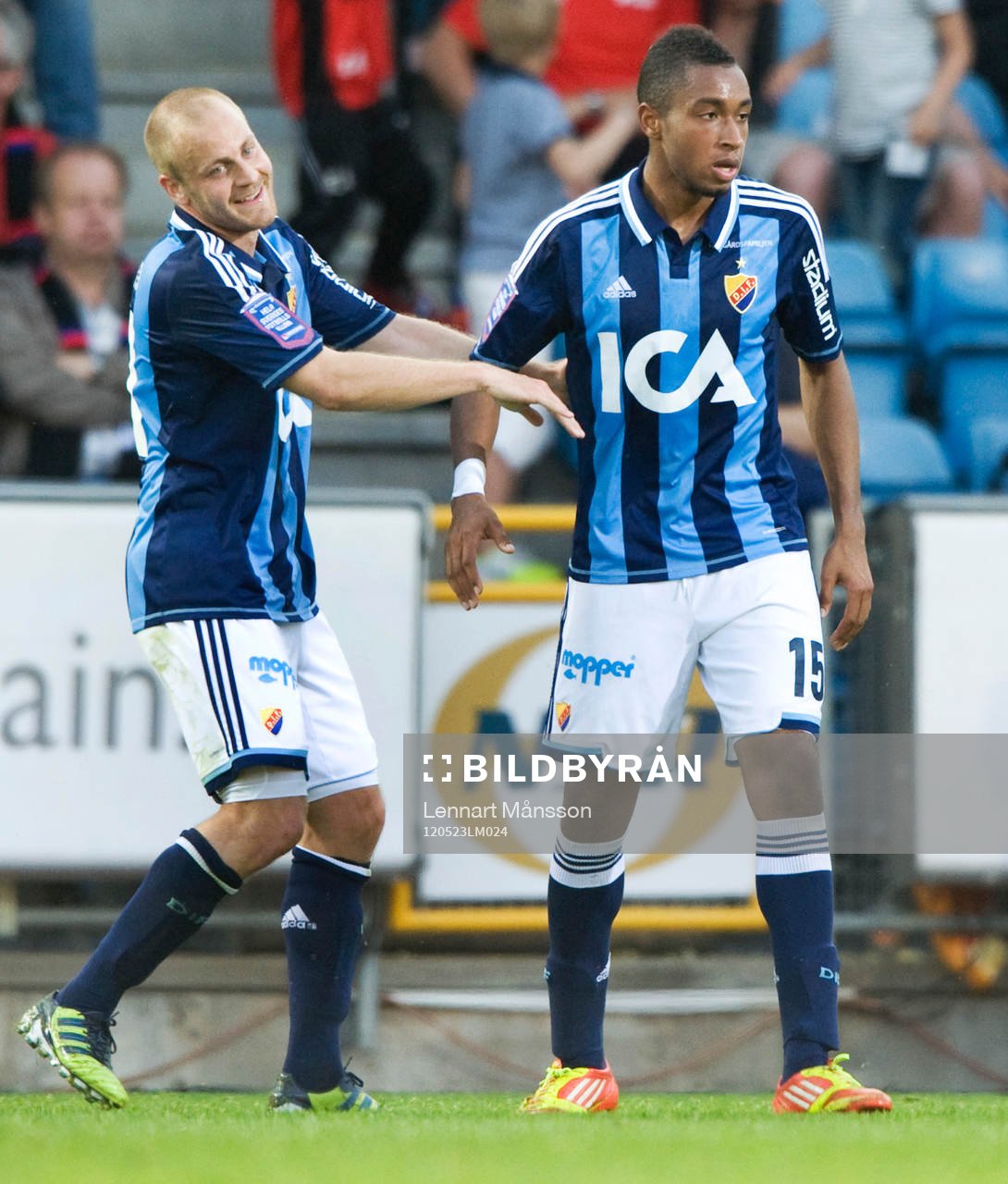 1-1, Brian Span, Djurgården och Daniel Sjölund, jubel,