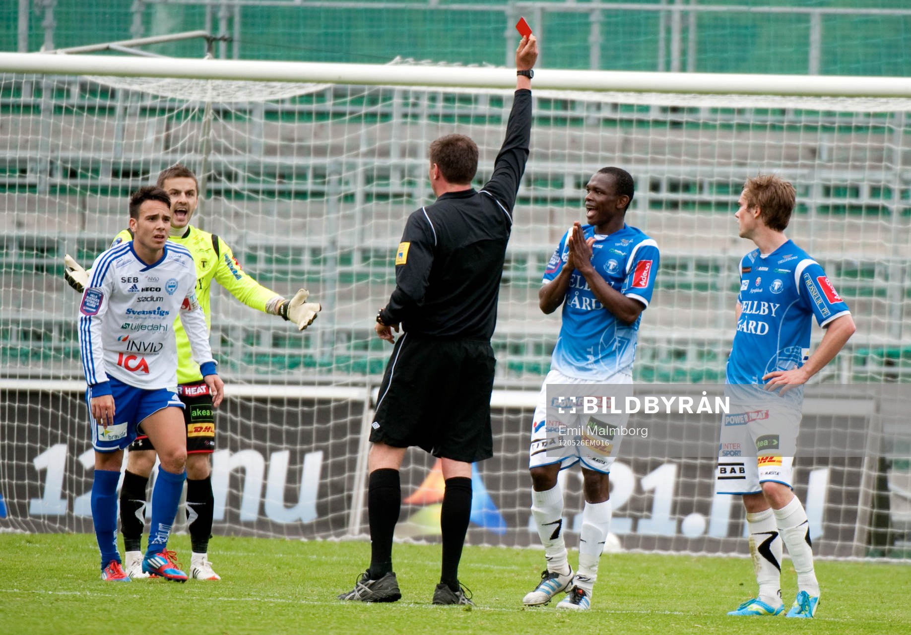 Ibrahim Koroma, Trelleborg får rött kort
