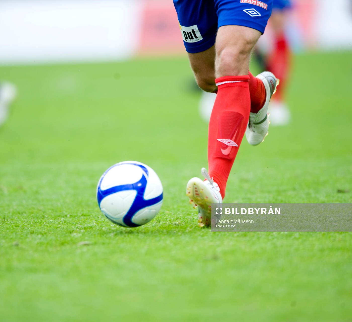 Fot, boll, fotboll, gräs, gräsmatta