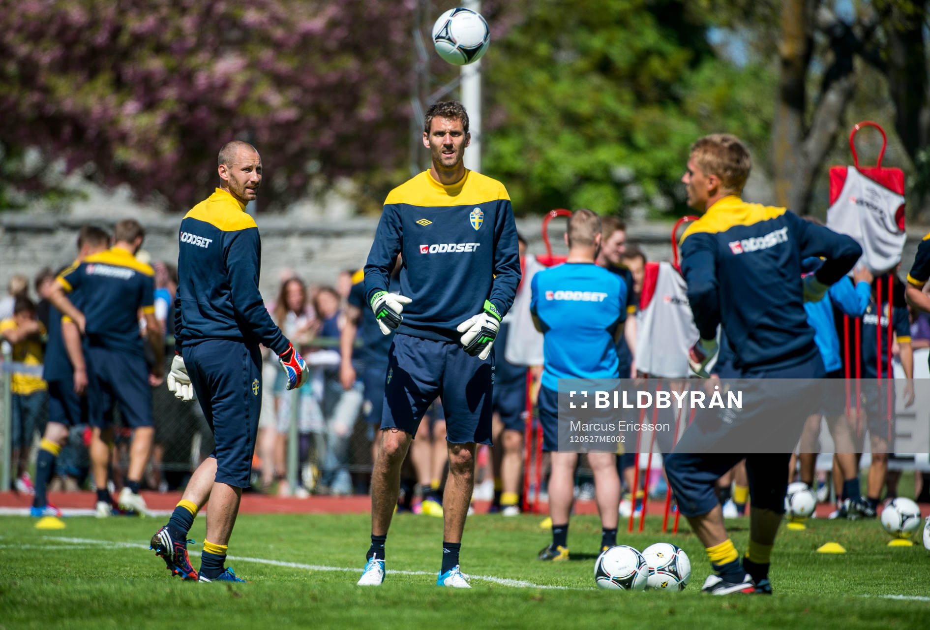  Sverige tränar i Visby inför EM. Johan Wiland, Andreas Isaksson och Pär Hansson målvakt