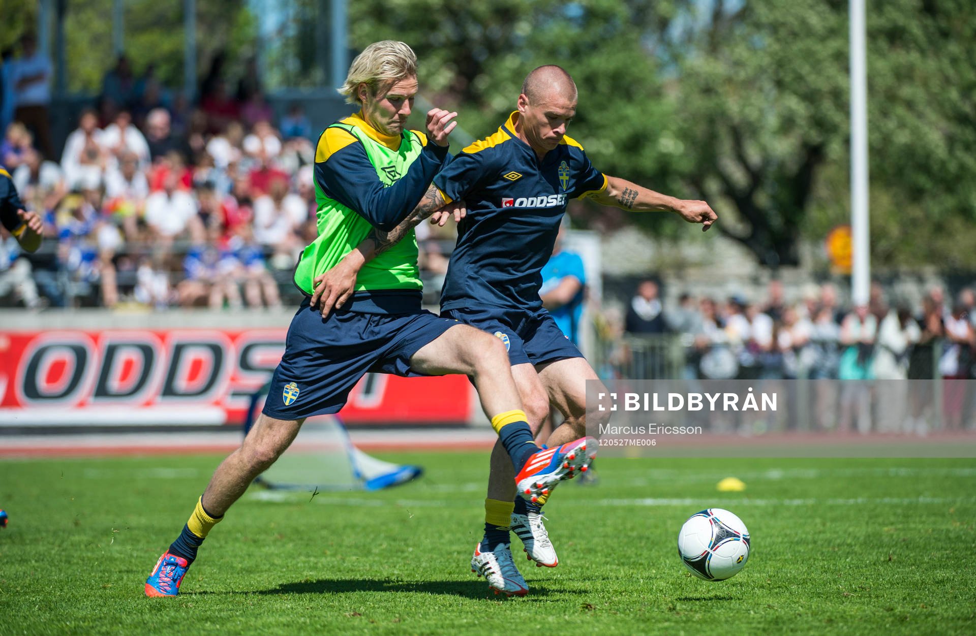  Sverige tränar i Visby inför EM. Ola Toivonen och Samuel Holmén