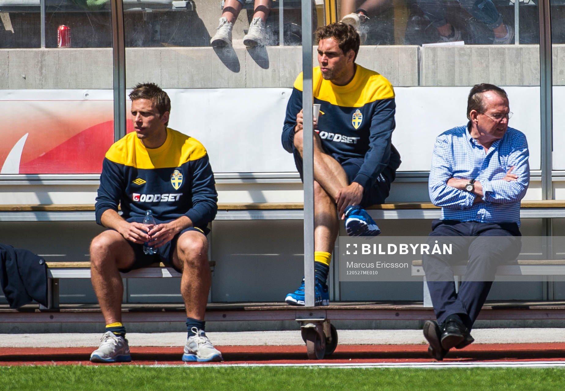  Sverige tränar i Visby inför EM. Anders Svensson, Johan Elmander och Leif Svärd