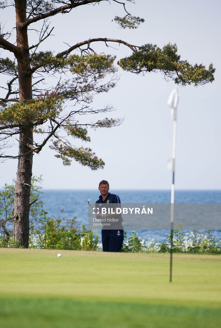 Delar av landslaget spelar golf, Marcus Allbäck, players