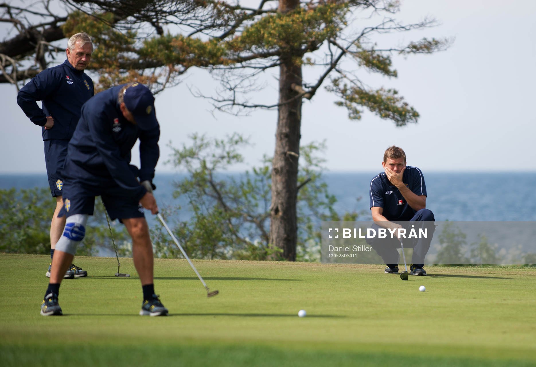 Delar av landslaget spelar golf, Marcus Allbäck, players