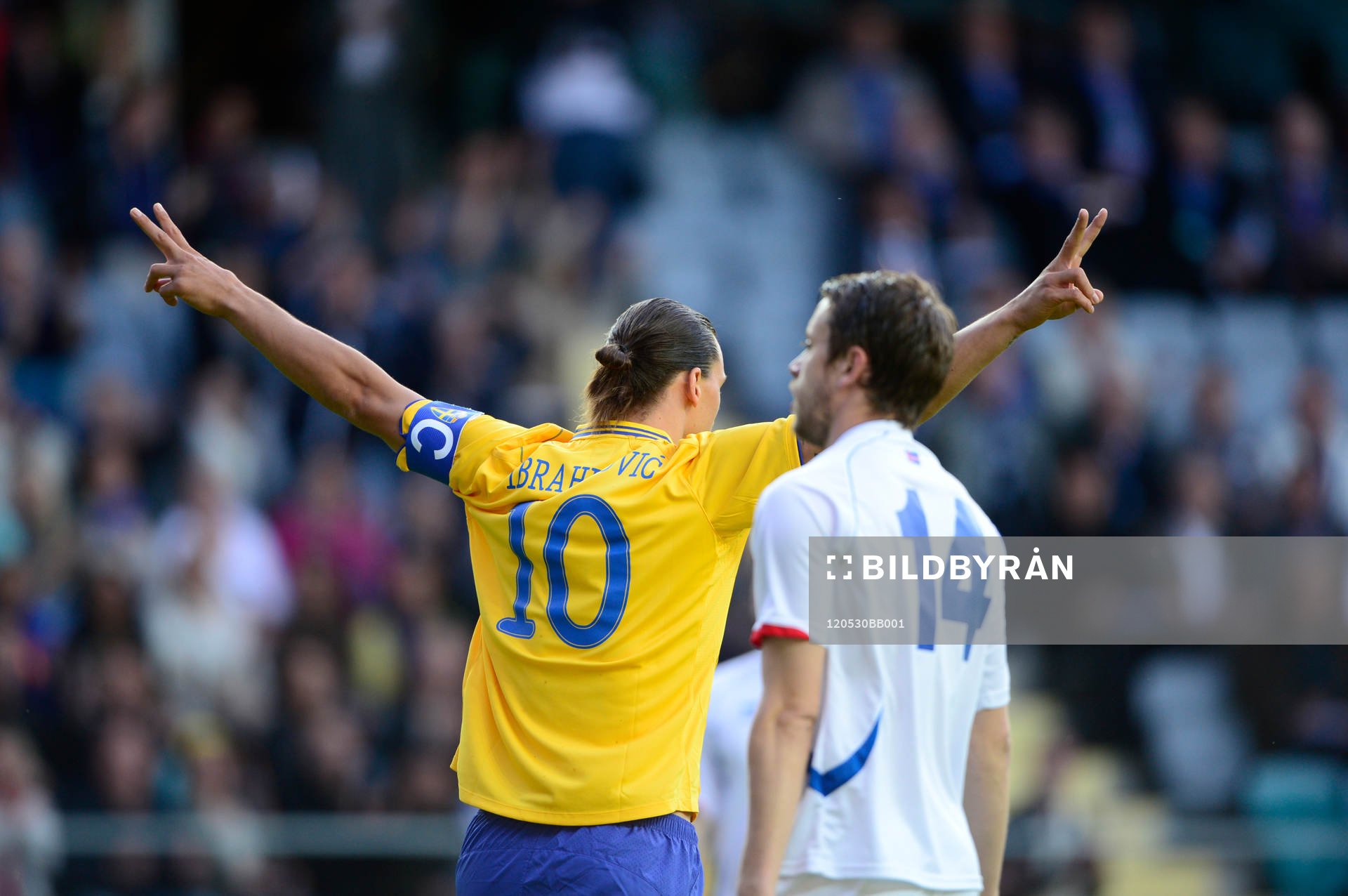   Zlatan Ibrahimovic, Sverige gör 1-0, jubel.