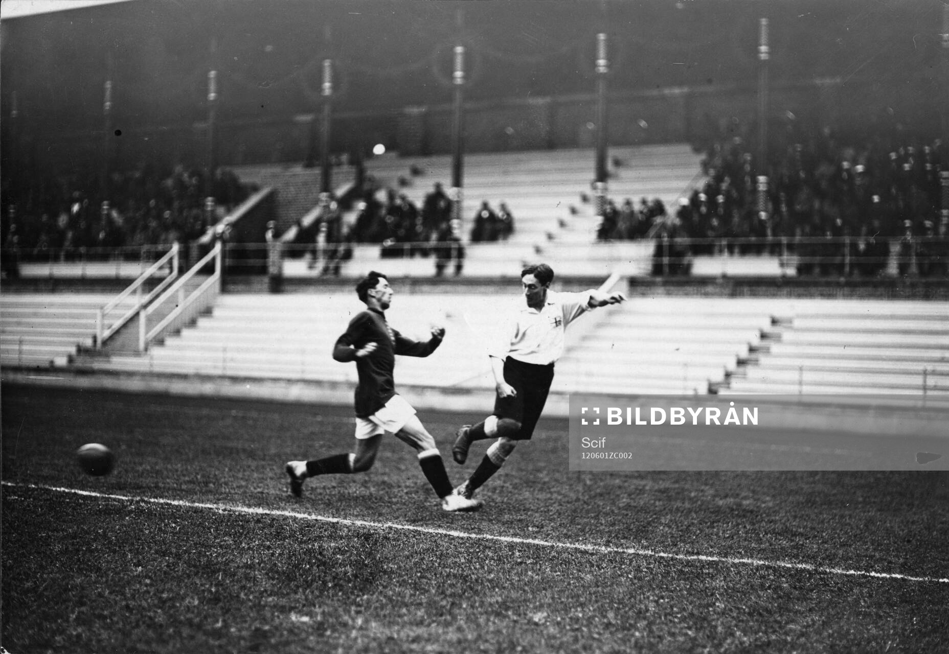 OS 1912 fotboll. Situation på fotbollsmatch Österrike -