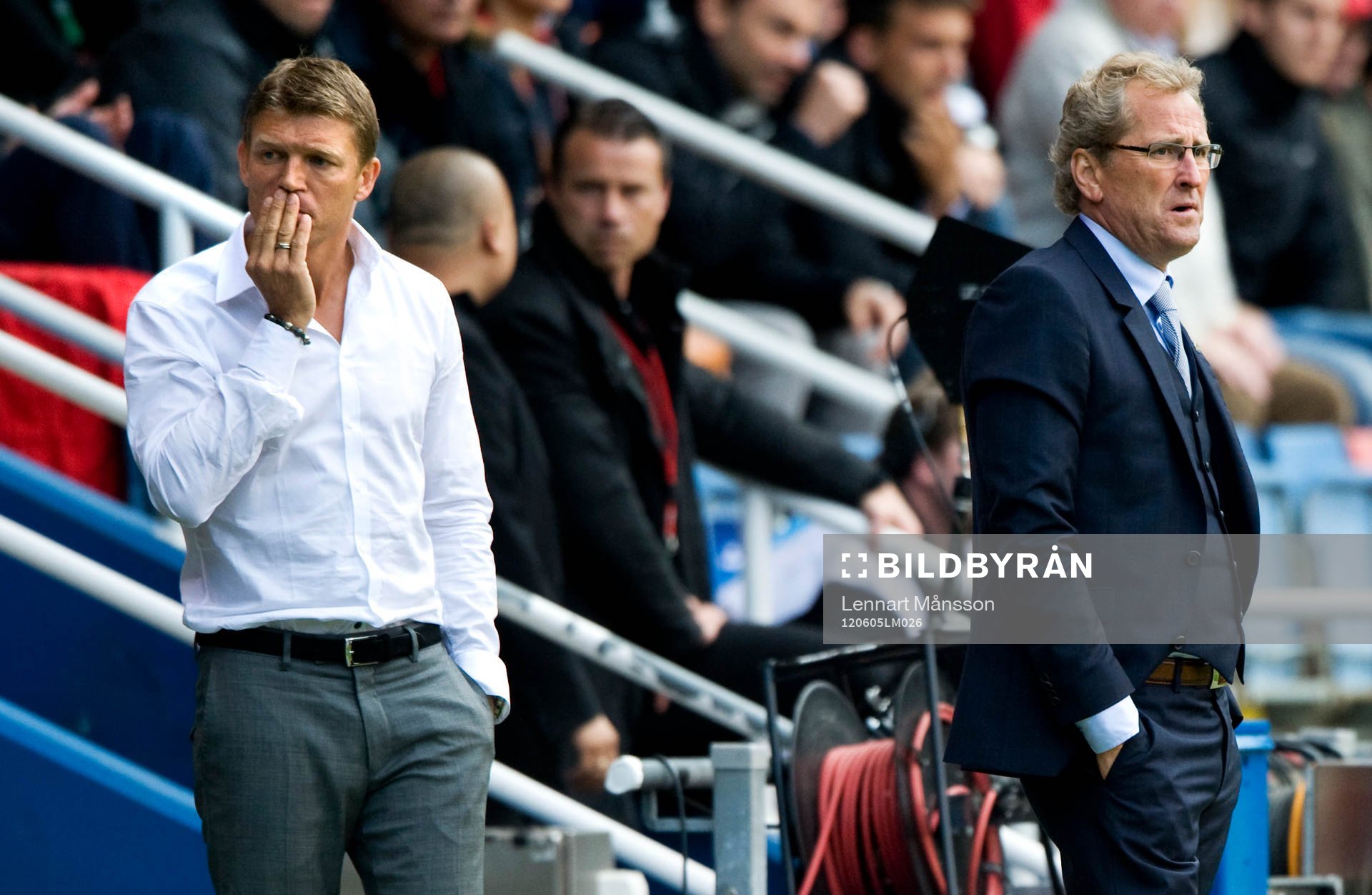 Marcus Allbäck, players manager och Erik Hamrén,