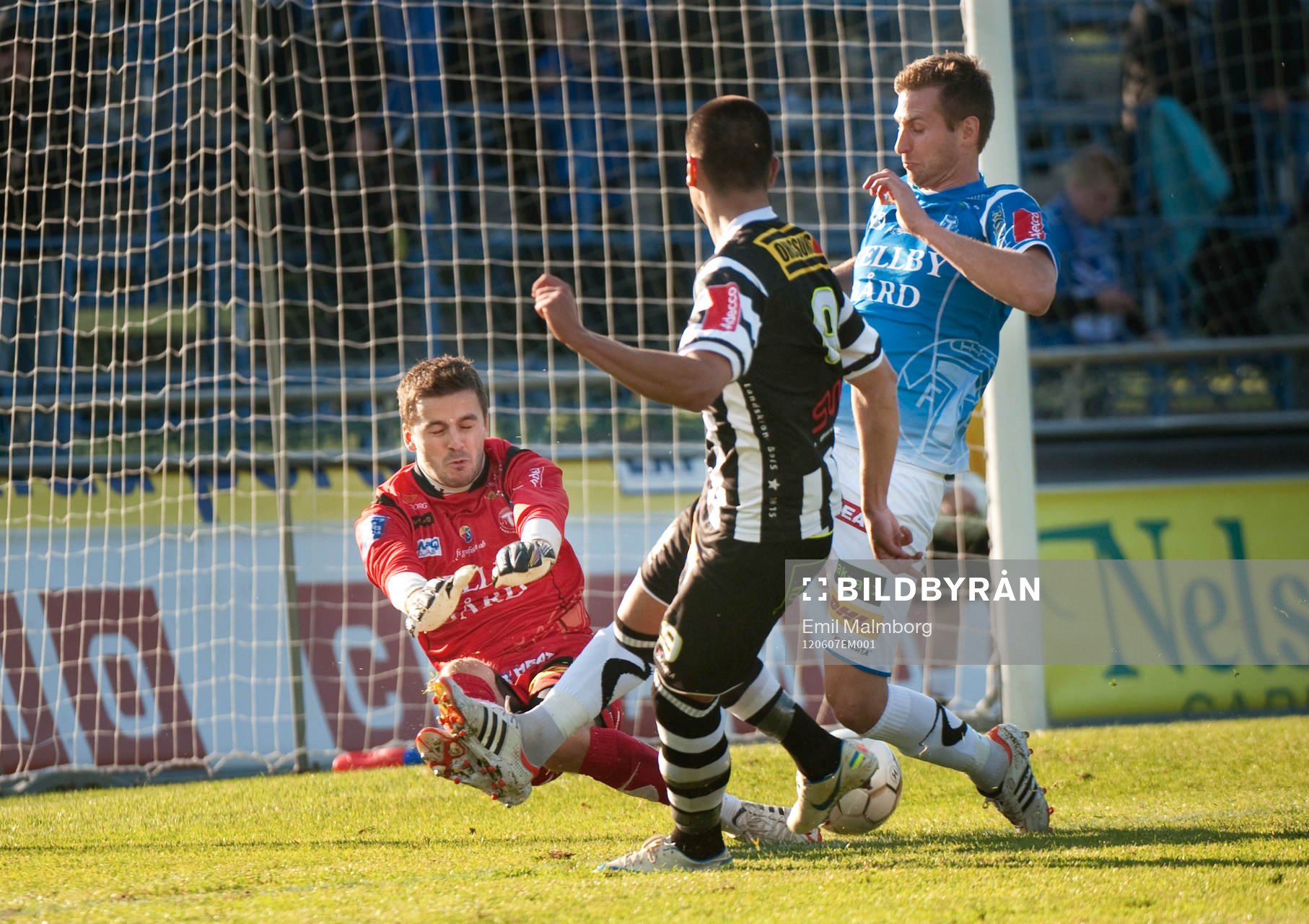 Luka Mijaljevic, Landskrona gör 1-0. Zlatan Azinovic,