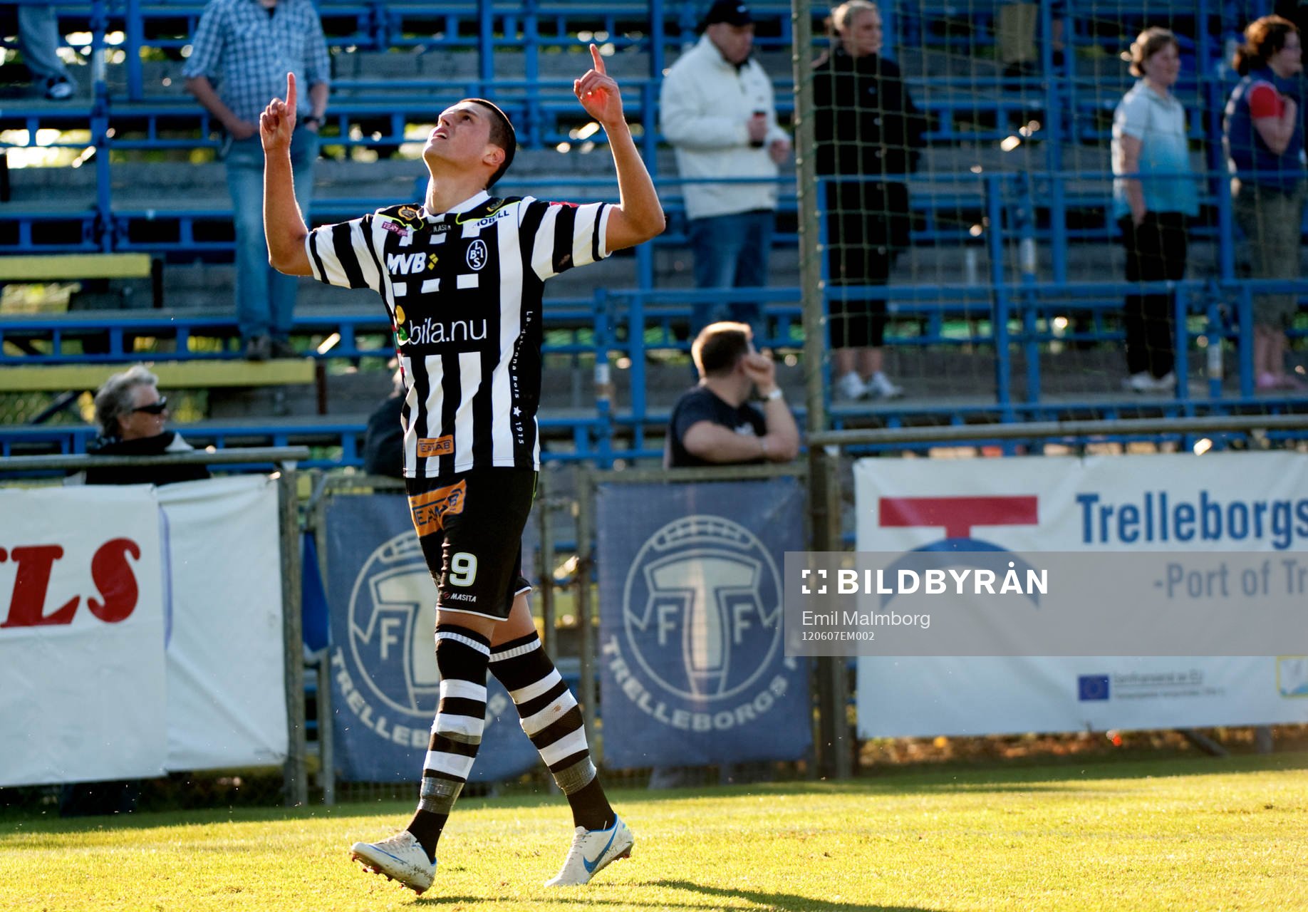 Luka Mijaljevic, Landskrona gör 1-0. Jubel