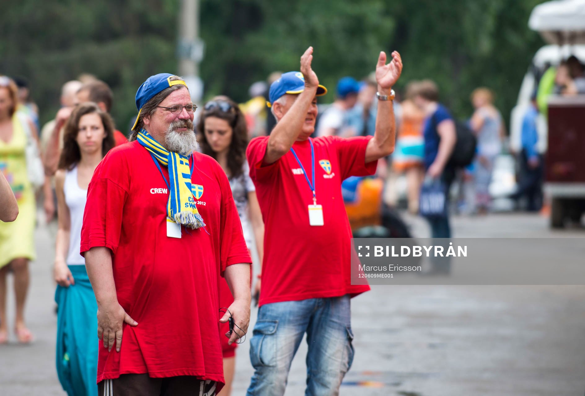 Camp Sweden camping. Svenska Fans, supporter, Sverige, har