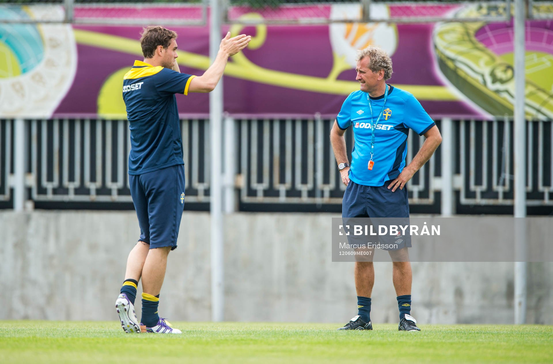 Johan Elmander och Erik Hamrén, förbundskapten