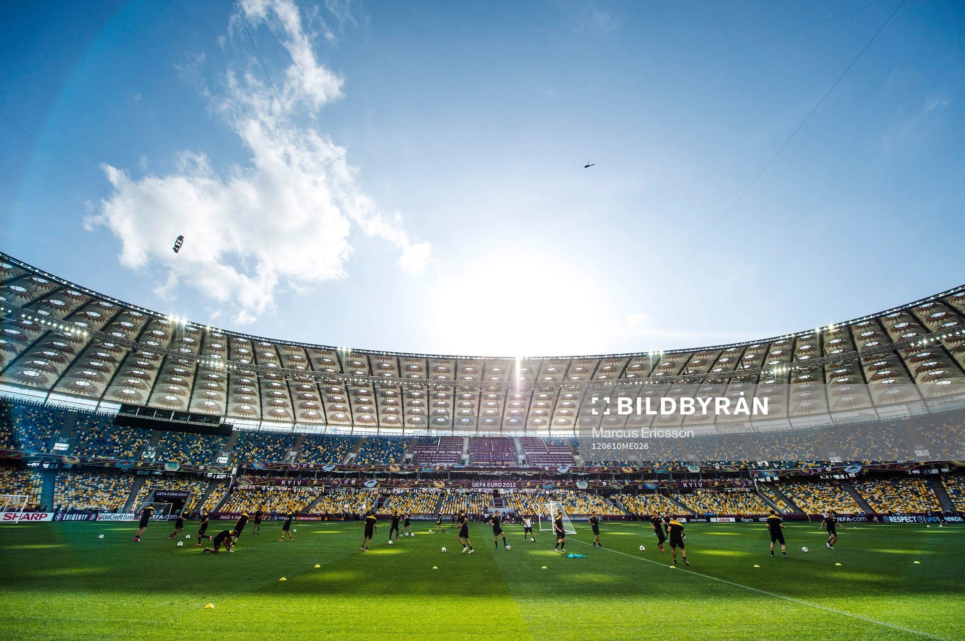 Sverige tränar på Olympia Stadion