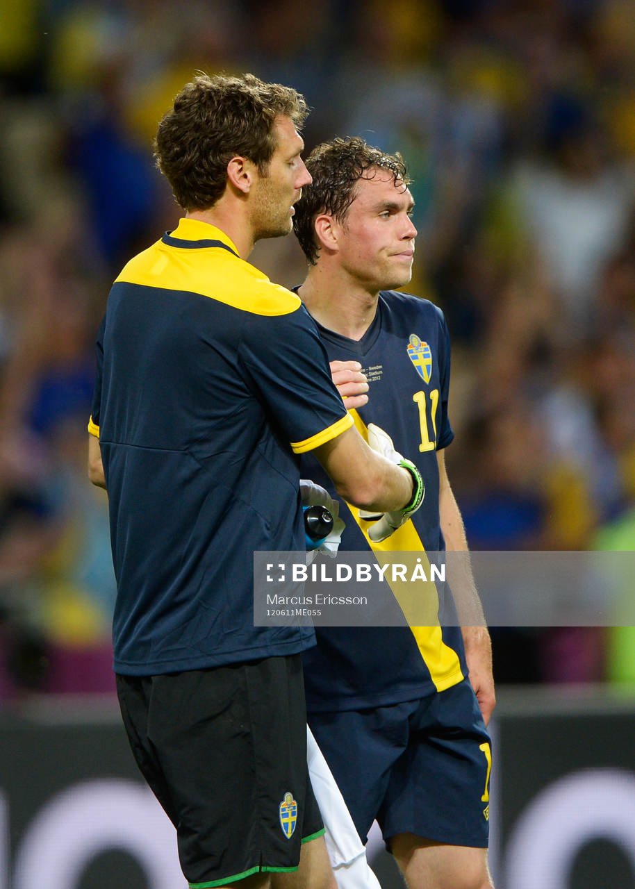 Andreas Isaksson, målvakt, Johan Elmander, Sverige depp