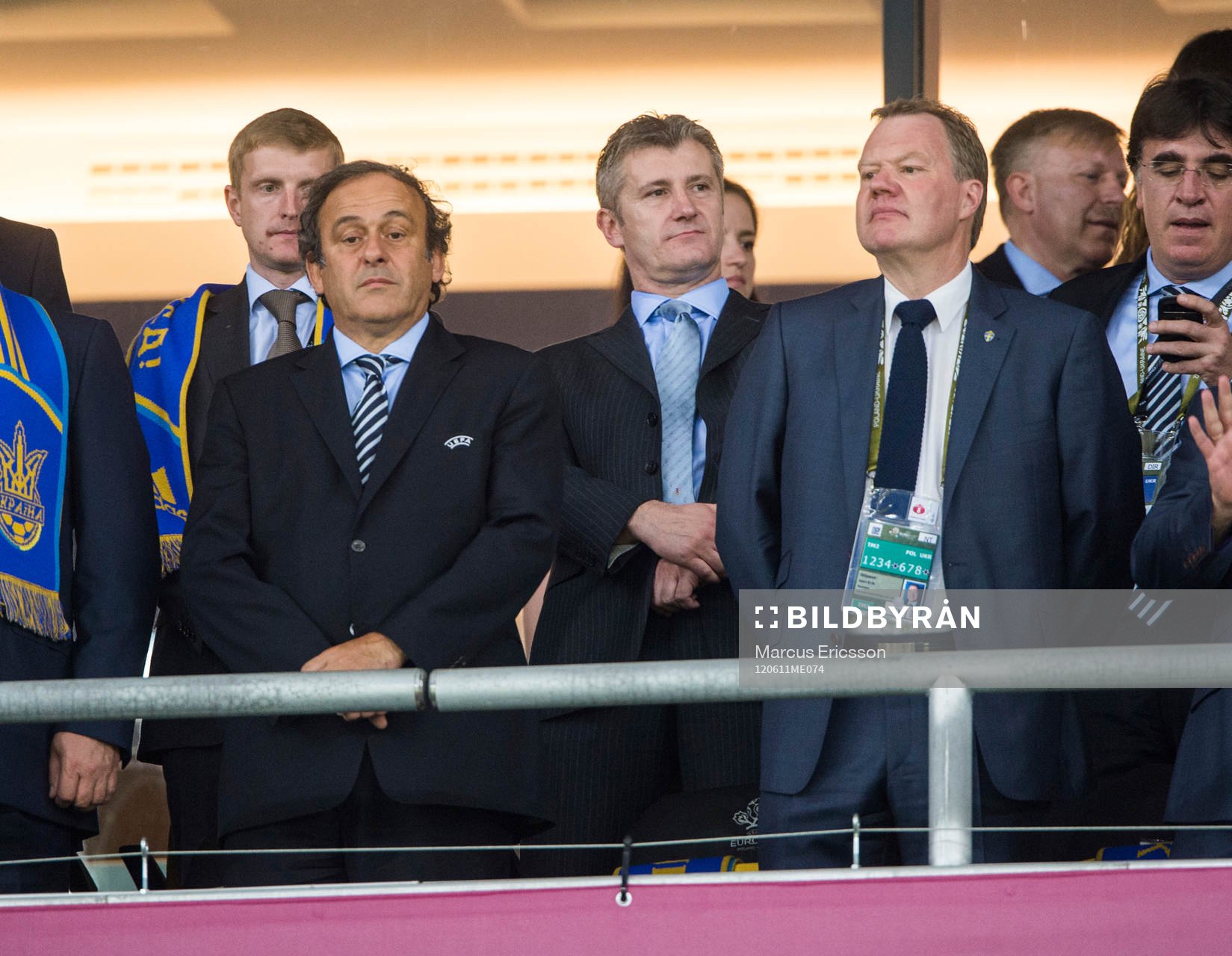 Michel Platini, president uefa och Karl-Erik Nilsson,