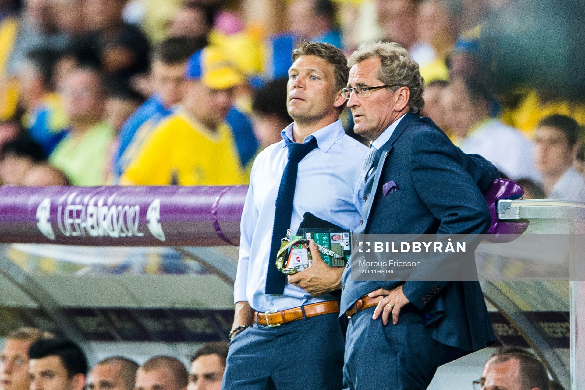 Marcus Allbäck, players manager och Erik Hamrén,
