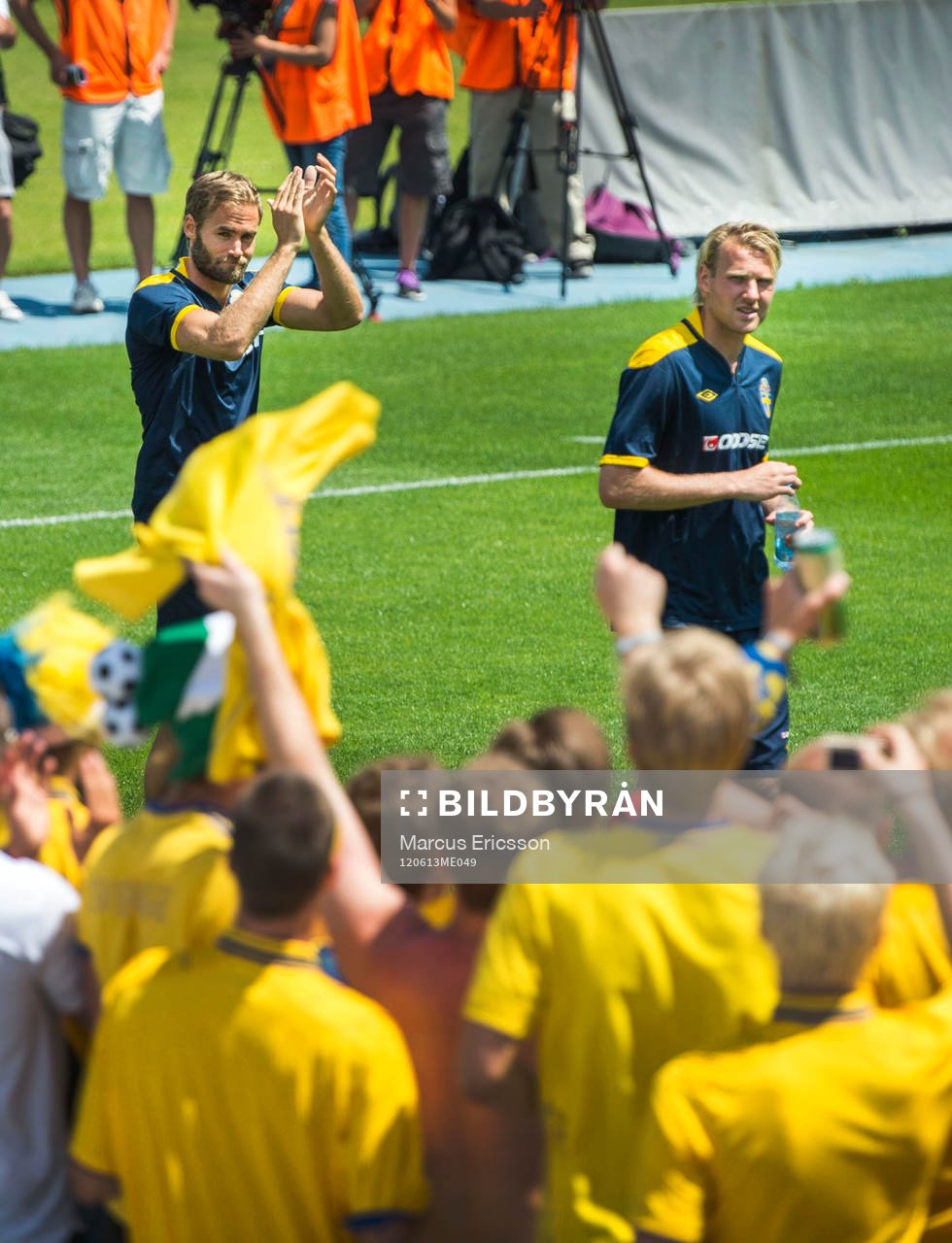 Öppen träning för de svenska fansen på Dynamo Stadion.