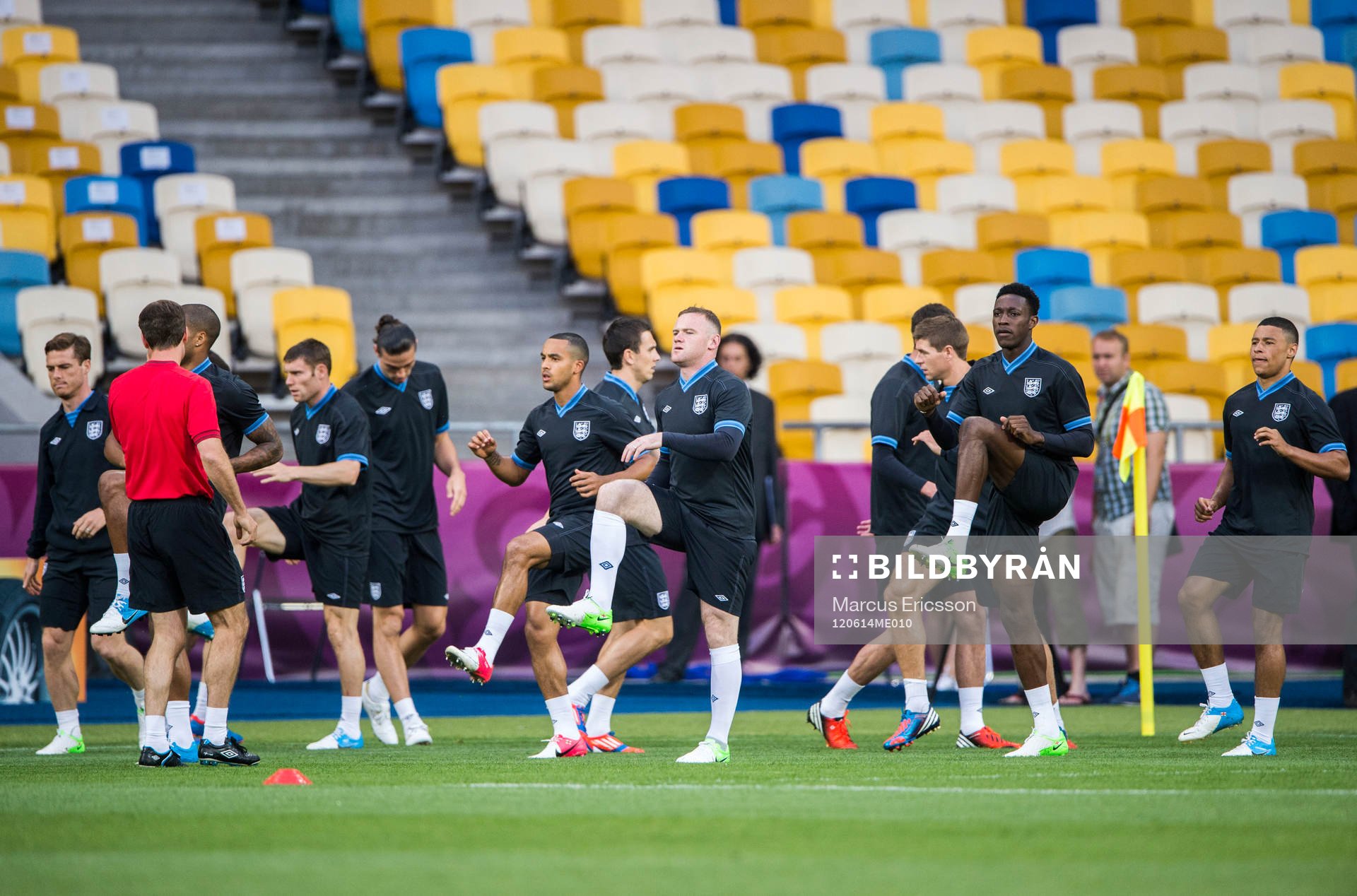Fotboll, EM 2012, England, träning på Olympiastadion