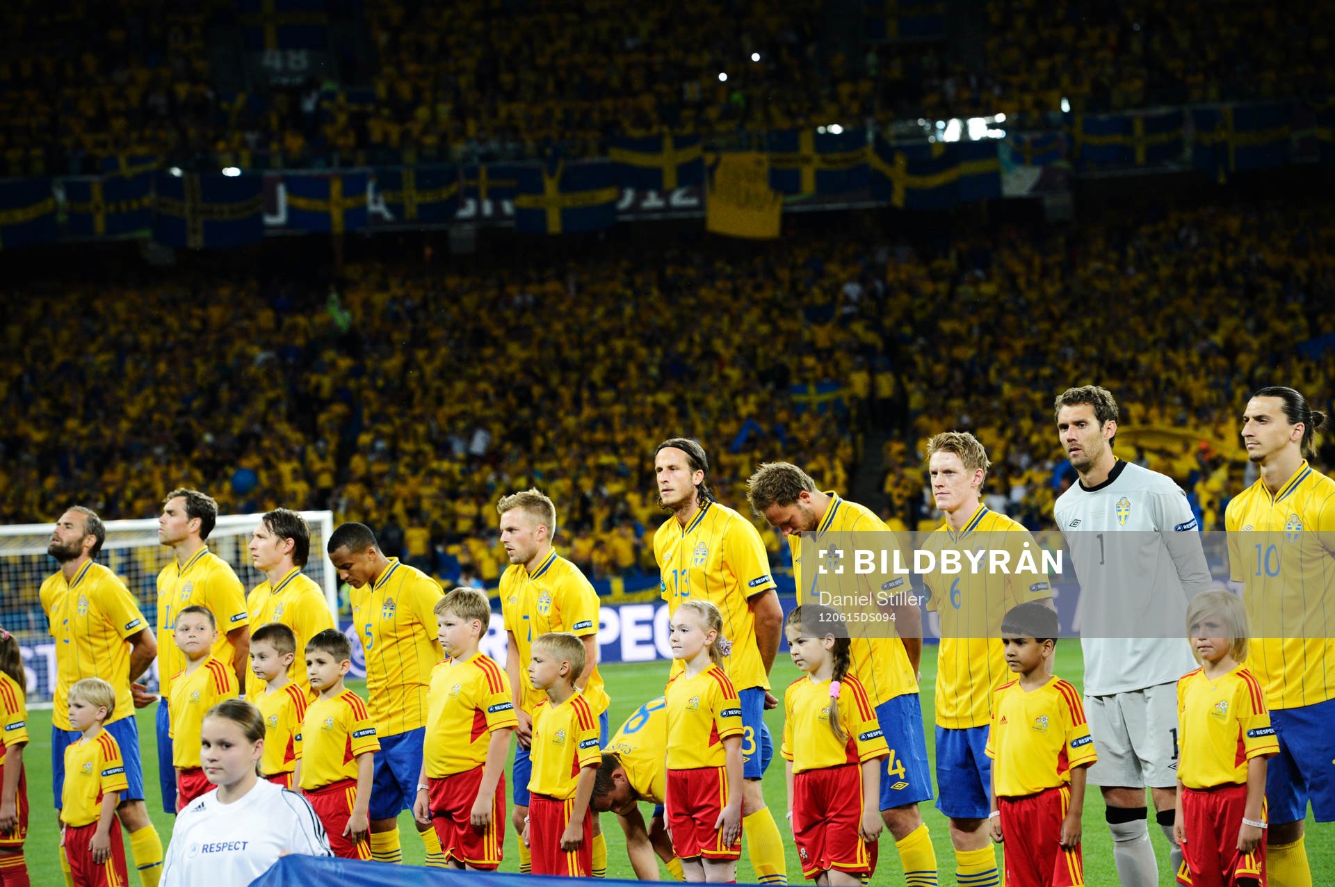De svenska spelarna står uppradade