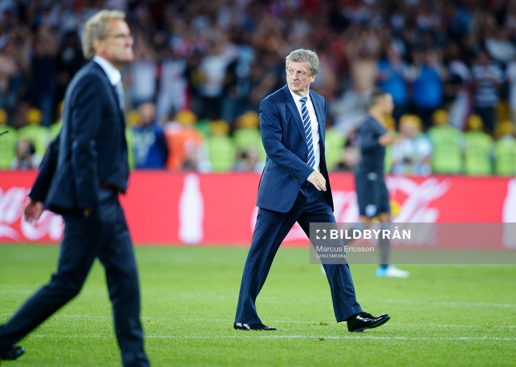 Erik Hamrén, förbundskapten, Sverige, och Roy Hodgson,