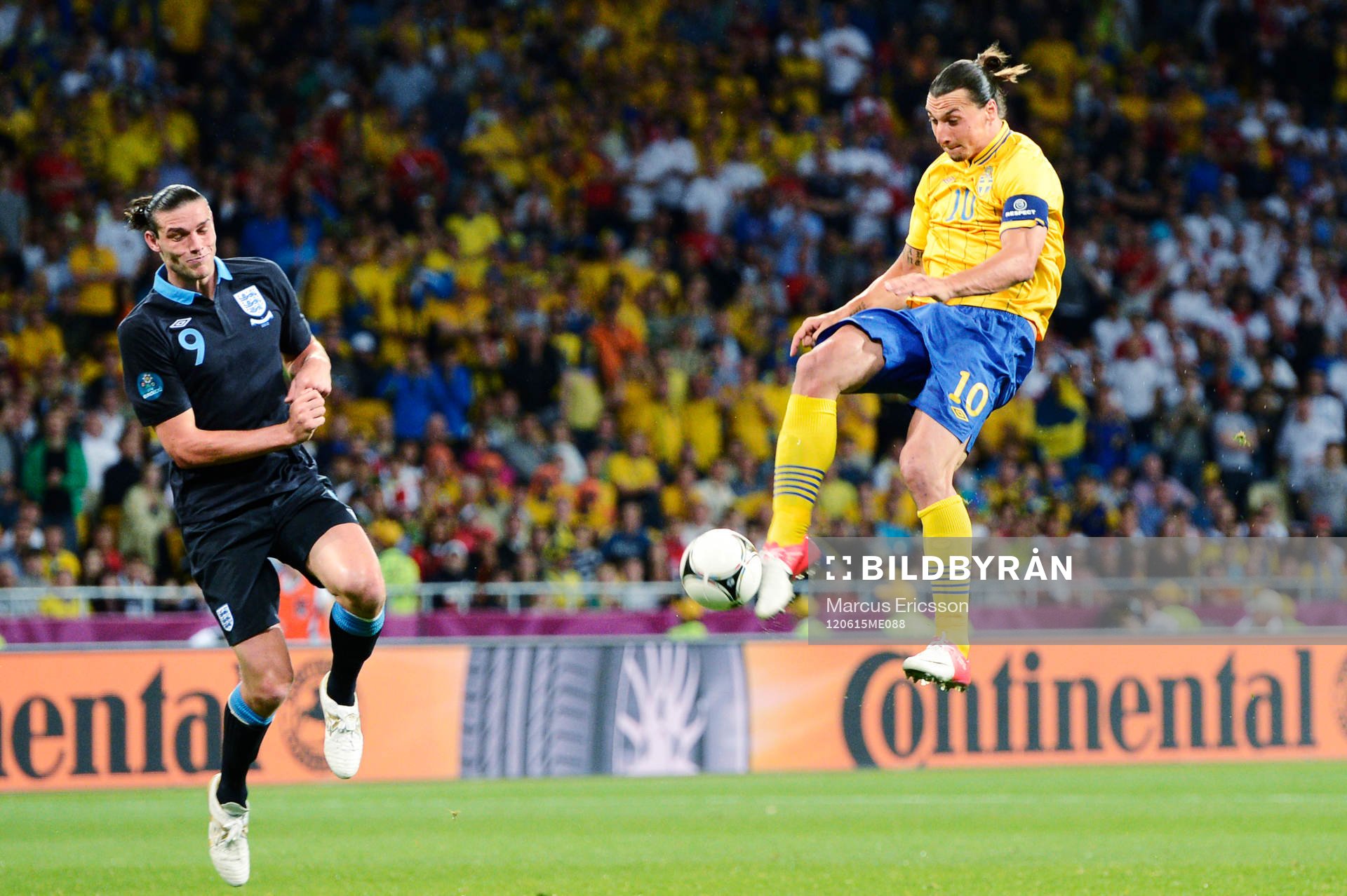Andy Carroll, England, och Zlatan Ibrahimovic, Sverige