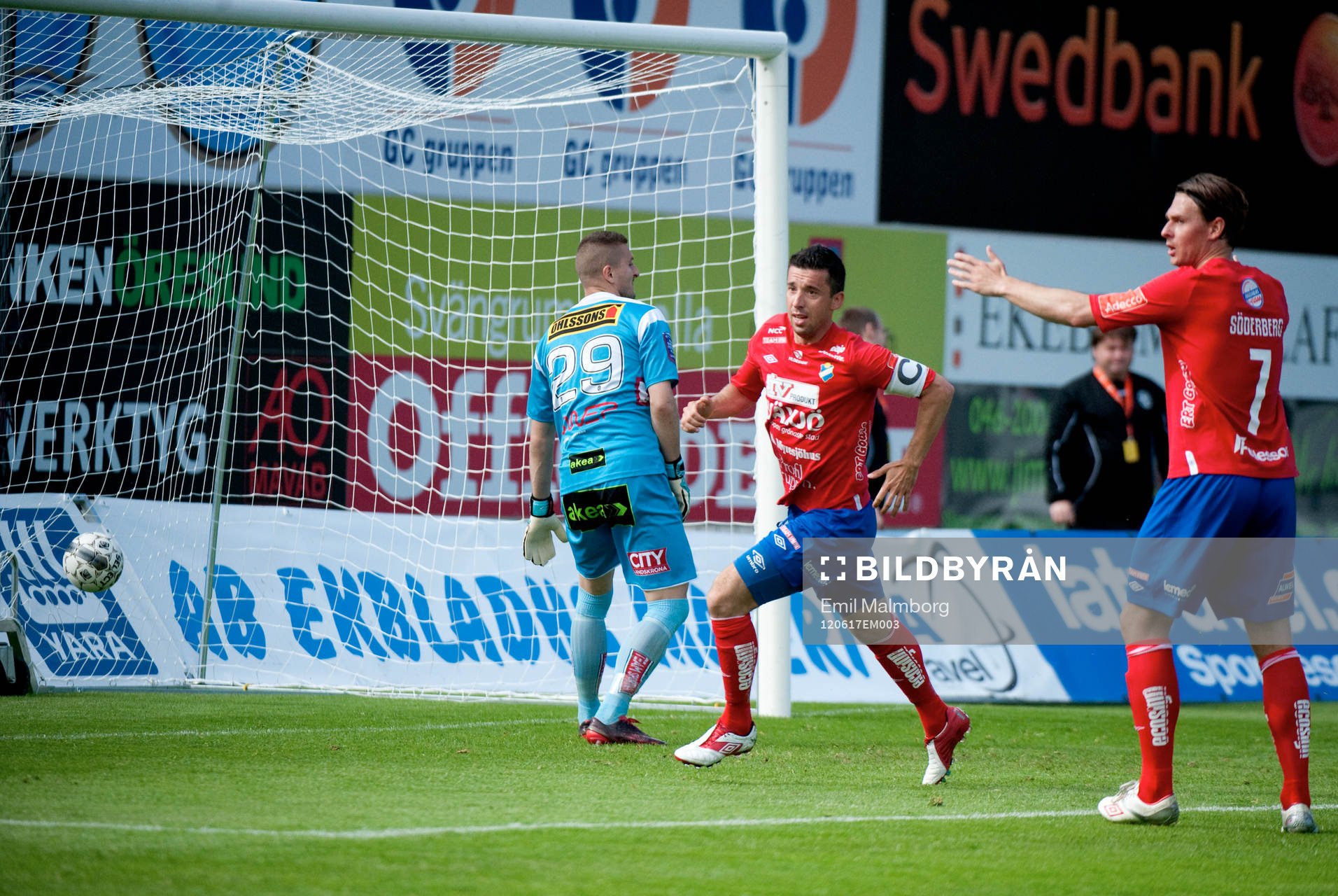 Denis Velic, Öster gör 1-0. Jubel