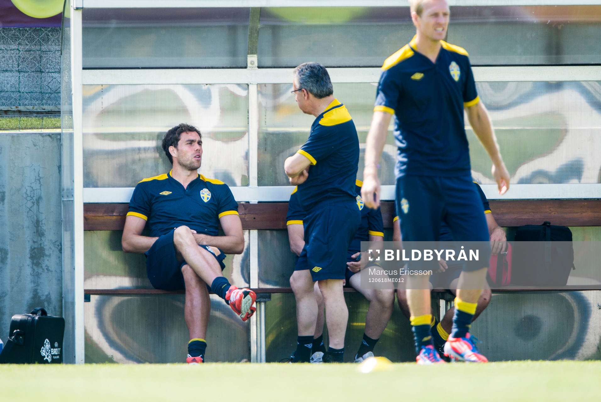 Sveriges sista träning i EM. Johan Elmander