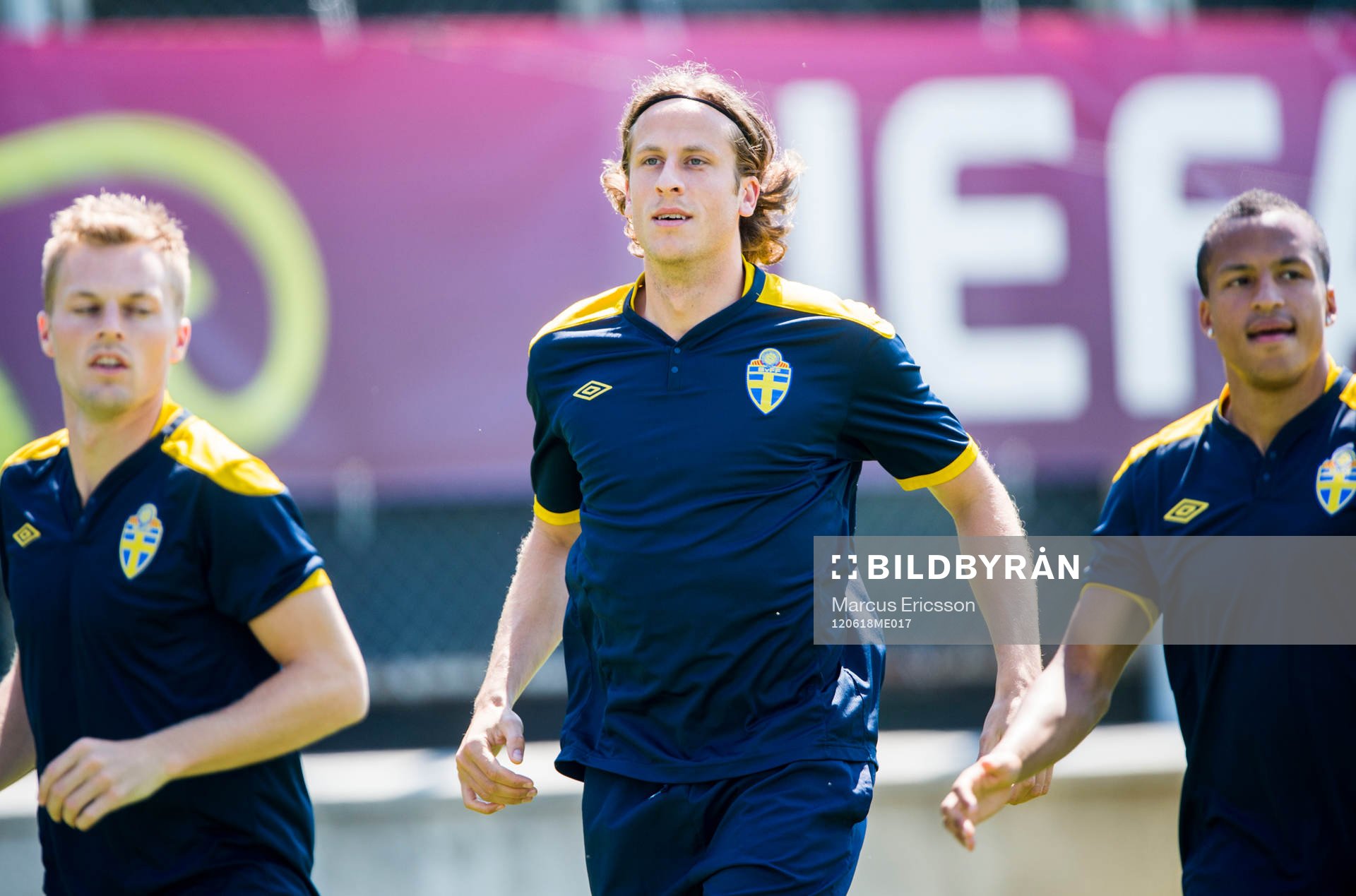 Sveriges sista träning i EM. Jonas Olsson