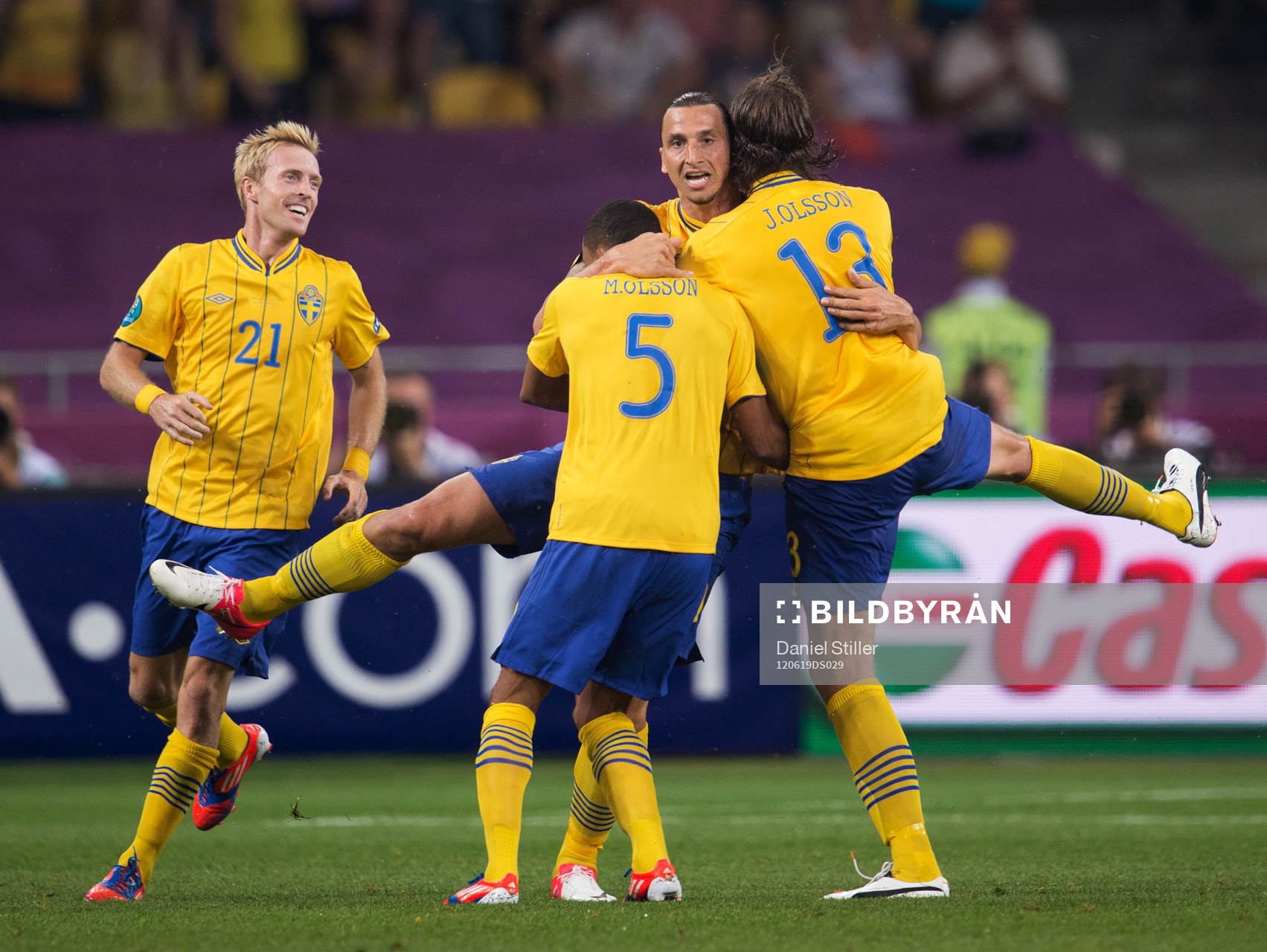 Zlatan Ibrahimovic, Sverige, gör 1-0, jubel
