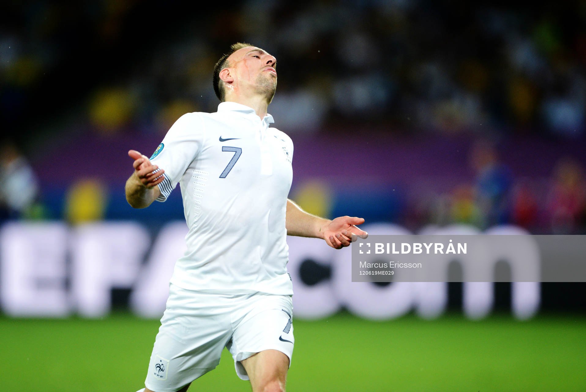Franck Ribery, Frankrike, visar frustration