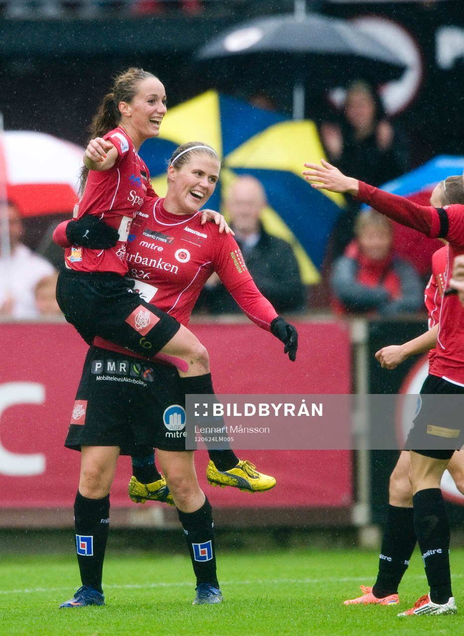  2-1 Katrin Omarsdottir, Kristianstad, jubel med Kosovare Asllani