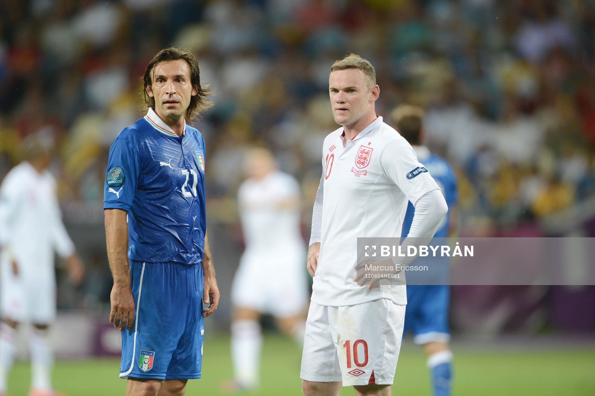 Andrea Pirlo, Italien och Wayne Rooney, England