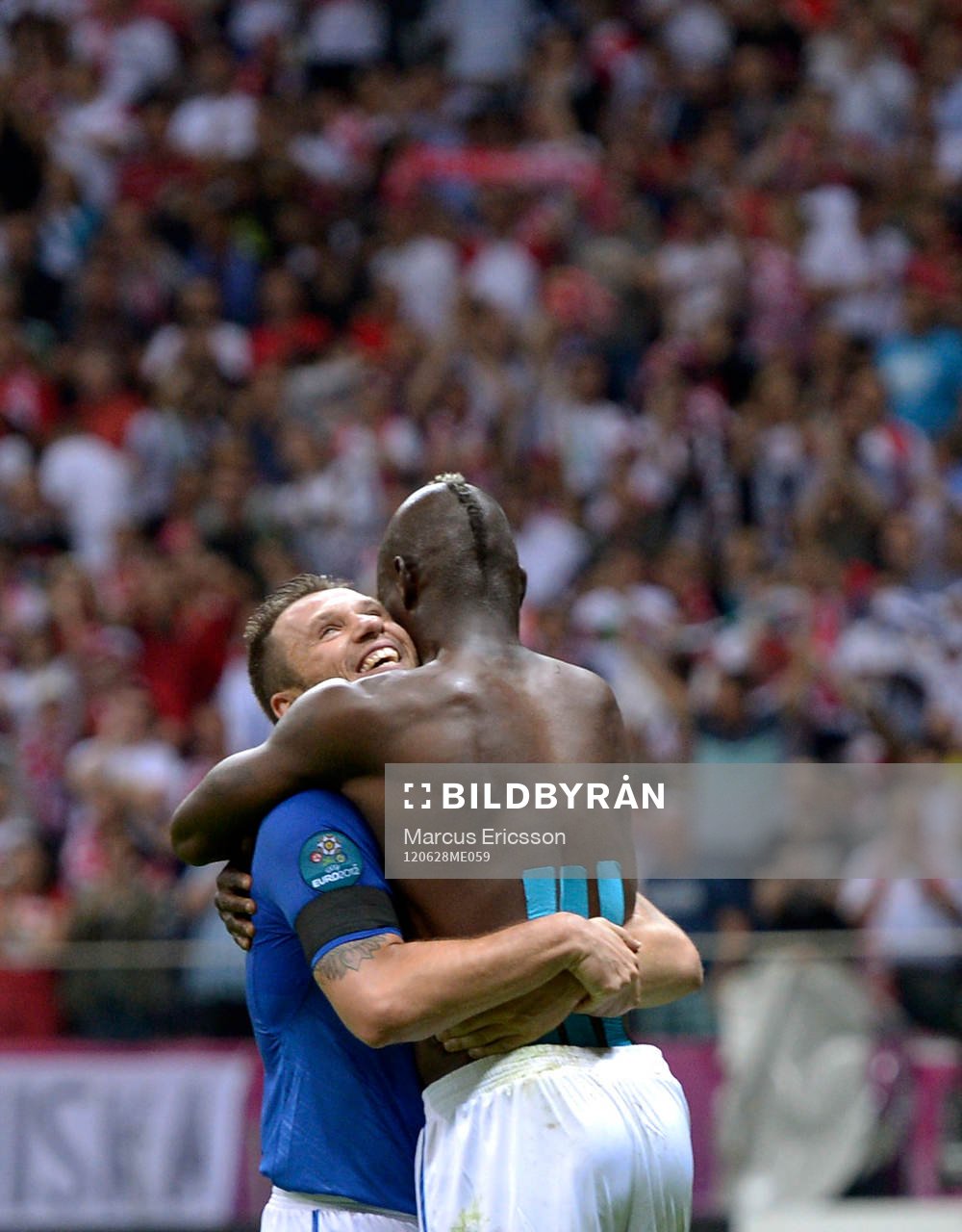 Mario Balotelli, Italien, jubel med Antonio Cassano