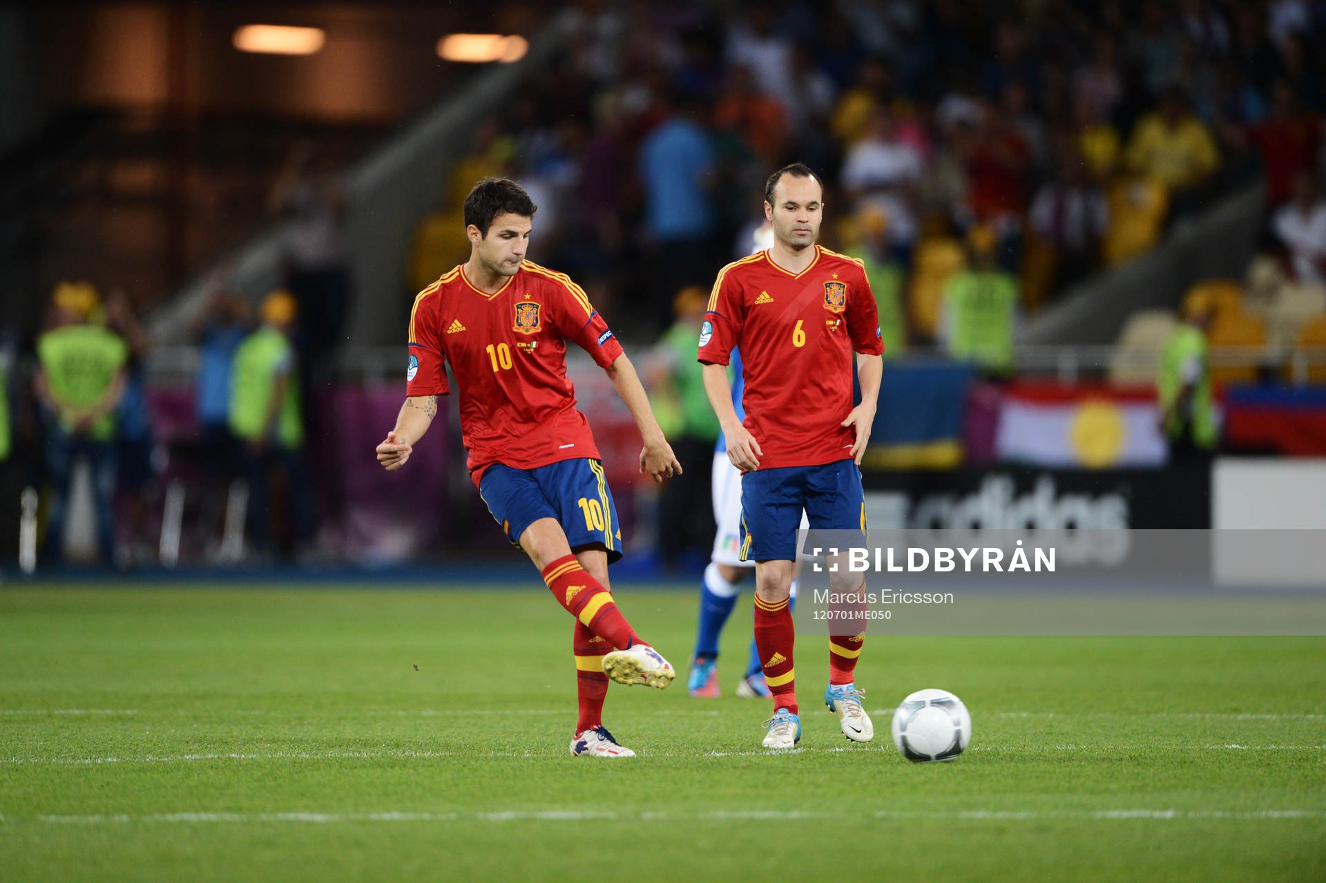 Cesc Fabregas och Andres Iniesta, Spanien