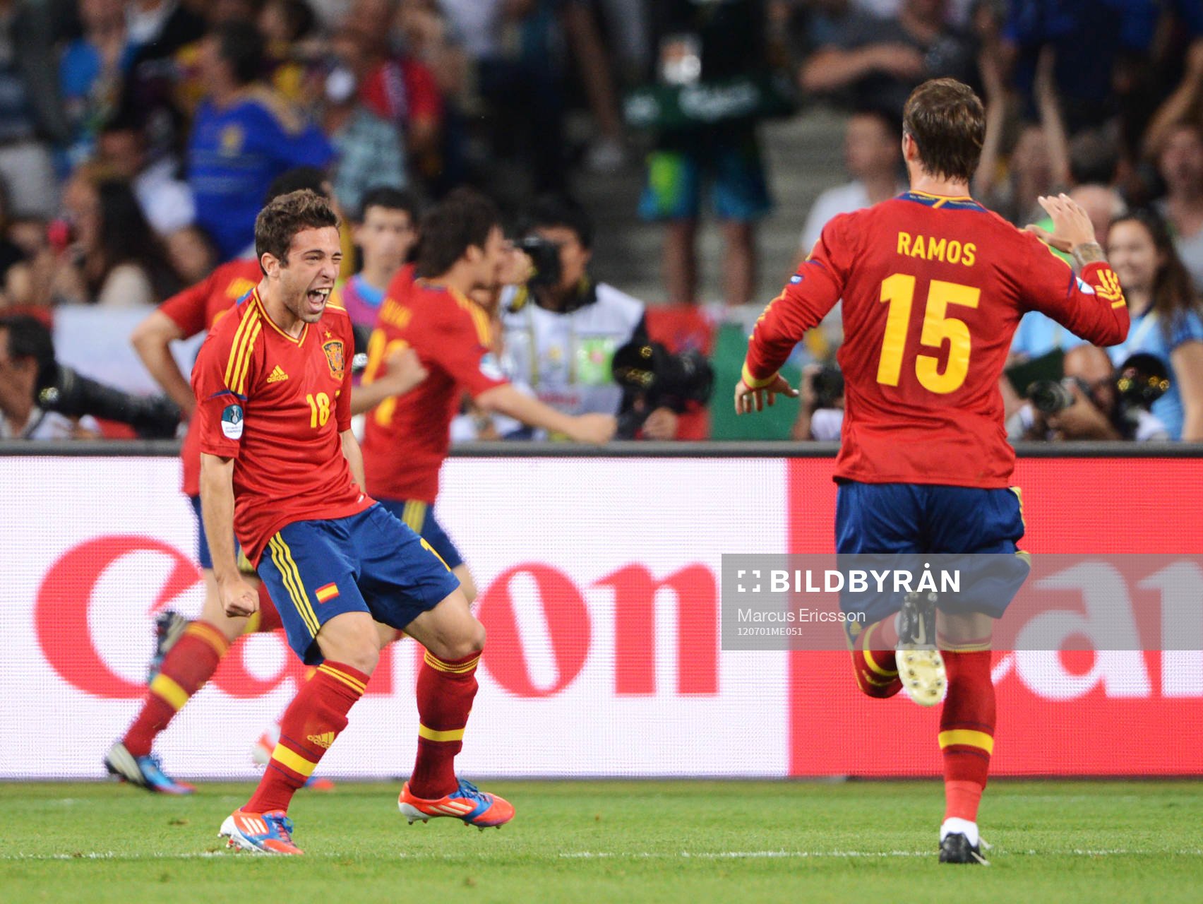 Jordi Alba, Spanien, glädje, jubel