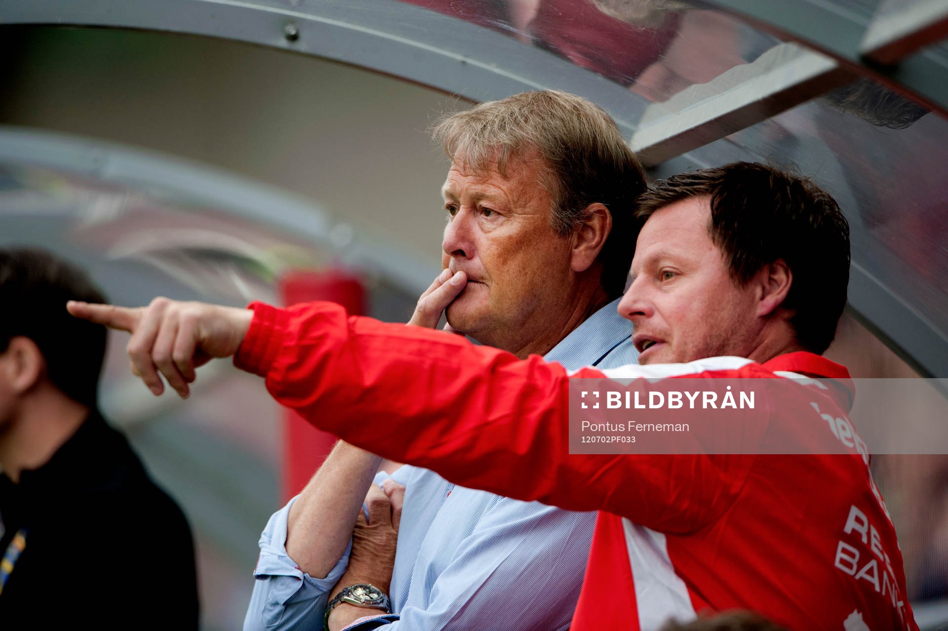 Helsingborgs tränare, Åge Hareide och Stefan Schwarz
