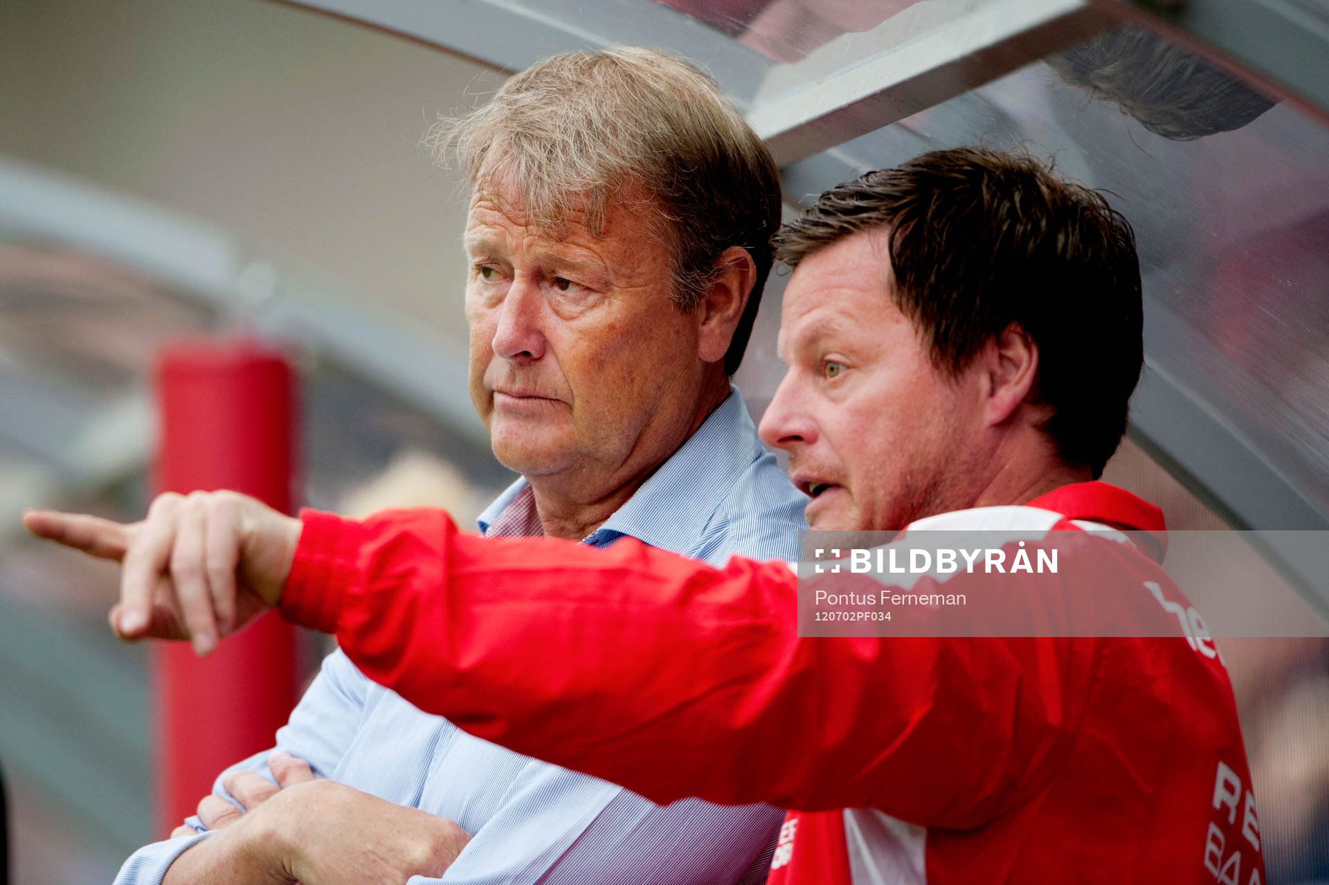 Helsingborgs tränare, Åge Hareide och Stefan Schwarz